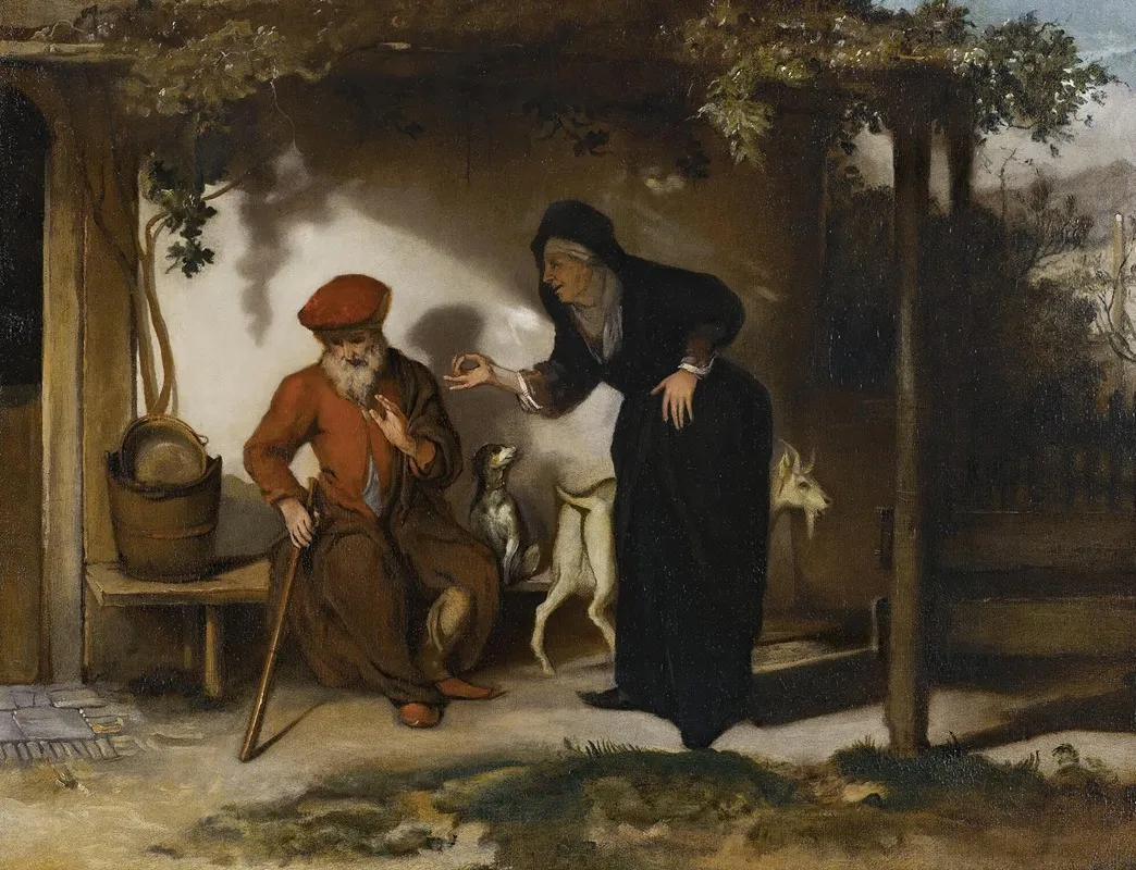 Tobit And His Wife Anna With A Goat Wall Art by Barent Fabritius - High-Resolution Digital Print