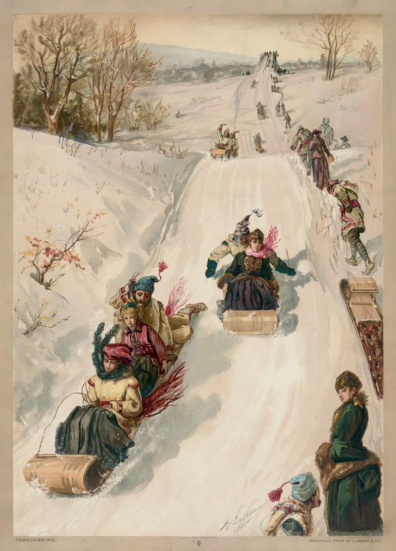Tobogganing Wall Art by Henry Sandham - High-Resolution Digital Print