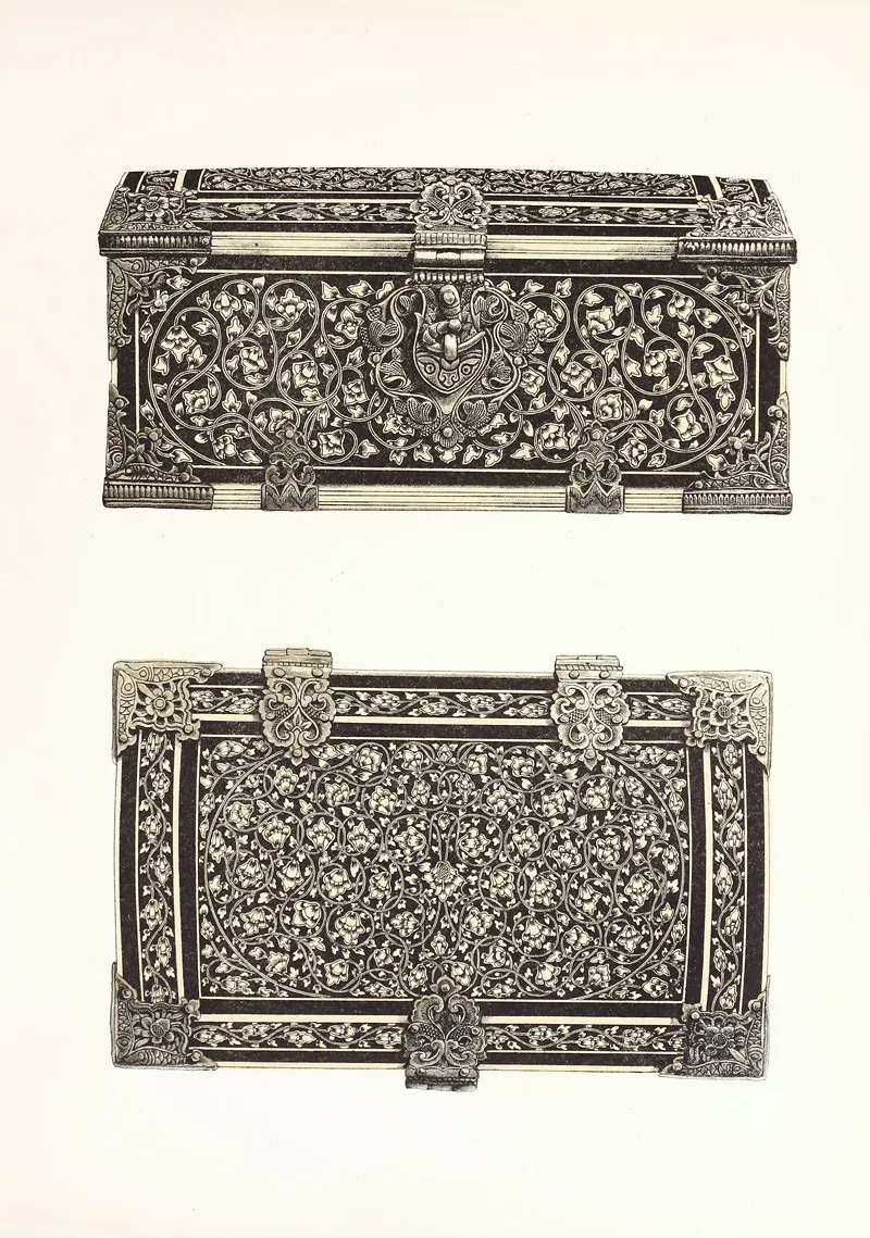 Toilet Box In Ebony Inlaid With Ivory And Mounted With Silver Oriental Work Wall Art by John Charles Robinson - High-Resolution Digital Print