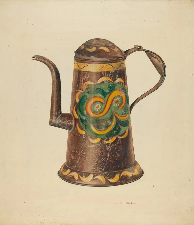 Toleware Coffee Pot 11