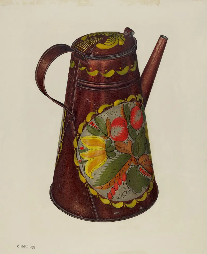 Toleware Coffee Pot 4