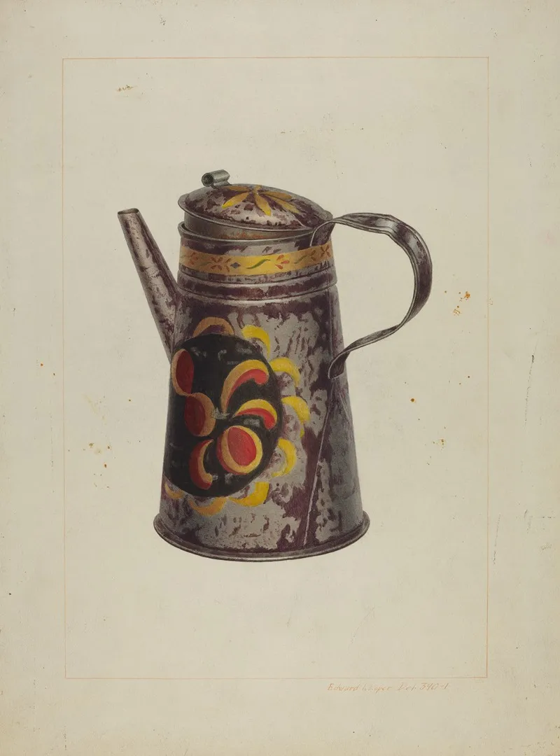 Toleware Coffee Pot 8
