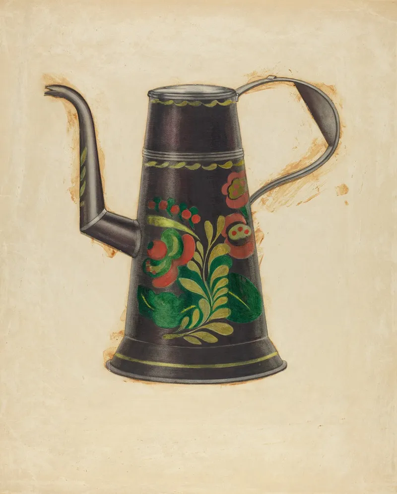 Toleware Teapot Wall Art by Ernest Graham - High-Resolution Digital Print