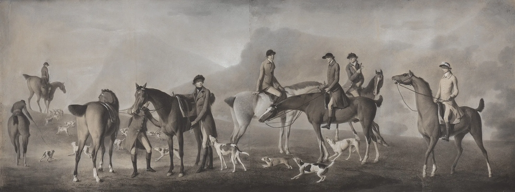 Tom Conolly Of Castletown Hunting With His Friends Wall Art by Robert Healy - High-Resolution Digital Print