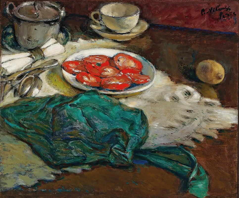 Tomates Coupees Et Tablier Vert Wall Art by Peter Alexandrovitch Nilouss - High-Resolution Digital Print