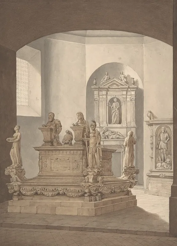 Tomb Of Don Pedro De Toledo In San Gracomo Degli Spagnuoli Naples Wall Art by After Giovanni Marigliano - High-Resolution Digital Print