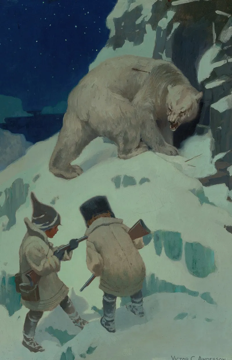Tommy Trots Visit To Santa Claus Wall Art by Victor Coleman Anderson - High-Resolution Digital Print