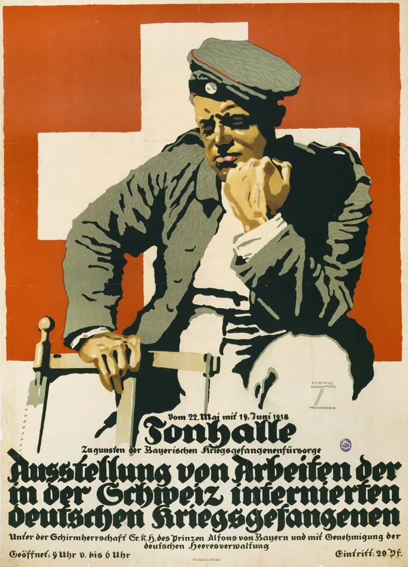 Tonhalle Ausstellung Von Arbeiten Der In Der Schweiz Internierten Deutschen Kriegsgefangenen Wall Art by Ludwig Hohlwein - High-Resolution Digital Print