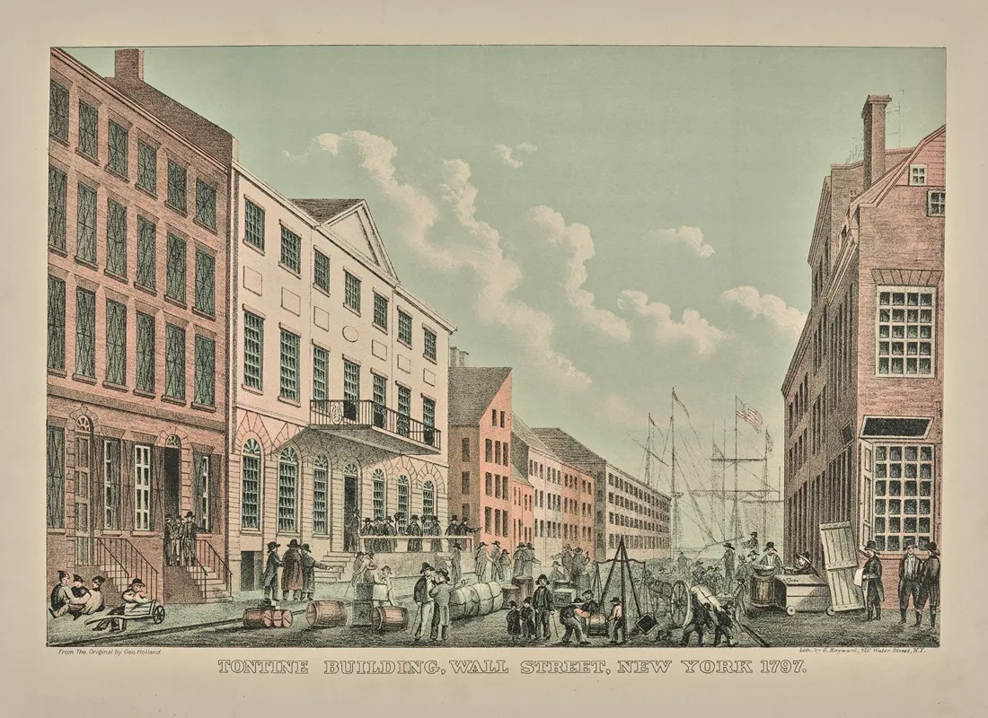 Tontine Building Wall Street New York 1797 Wall Art by John Joseph Holland - High-Resolution Digital Print