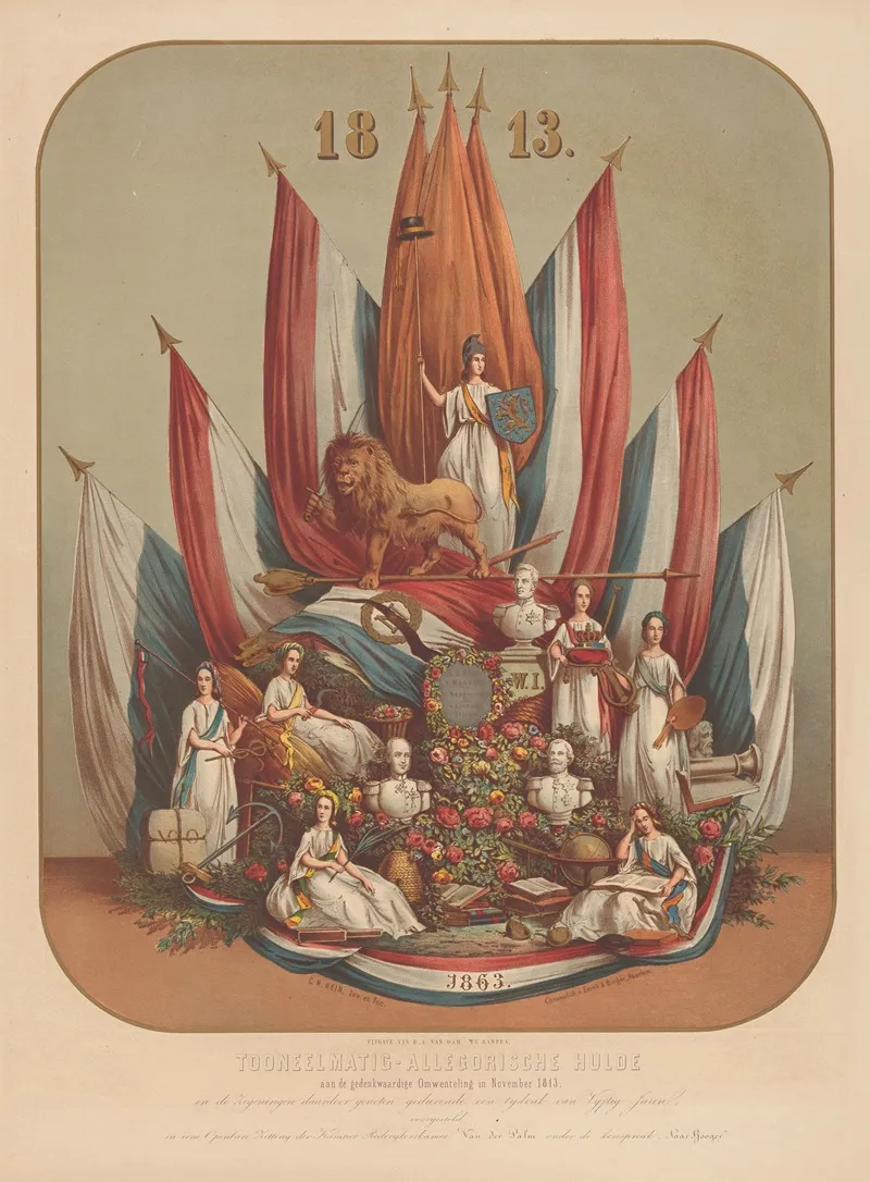 Tooneelmatig Allegorische Hulde Aan De Gedenkwaardige Omwenteling In November 1813