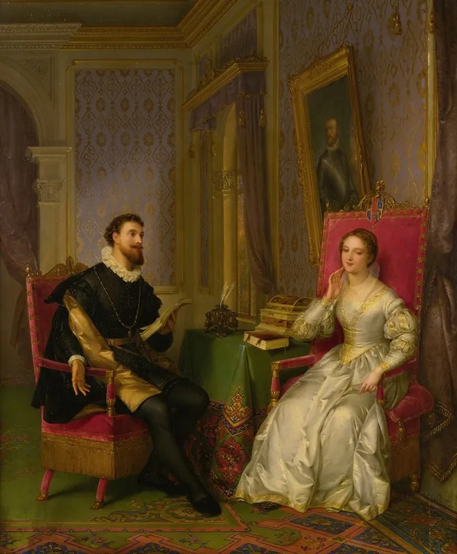 Torquato Fasso And Elenore Deste Wall Art by Felice Schiavoni - High-Resolution Digital Print