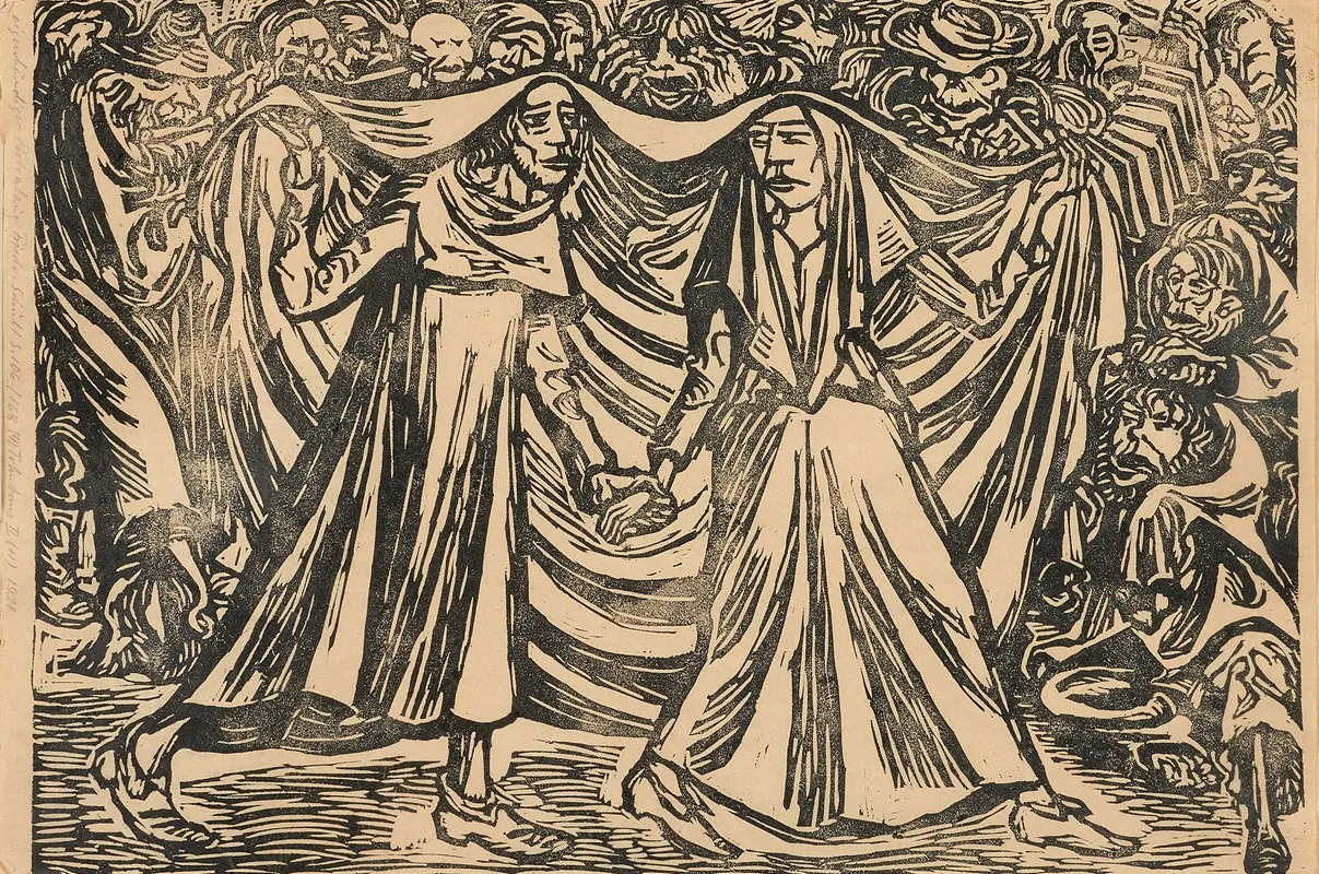 Totentanz Ii De Lalbum Die Wandlungen Gottes Wall Art by Ernest Barlach - High-Resolution Digital Print