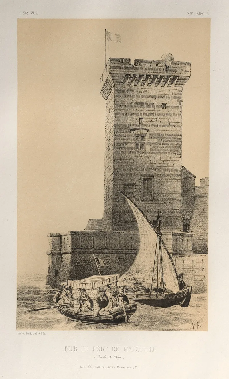 Tour Du Port De Marseille Bouches Du Rhone Wall Art by Victor Petit - High-Resolution Digital Print