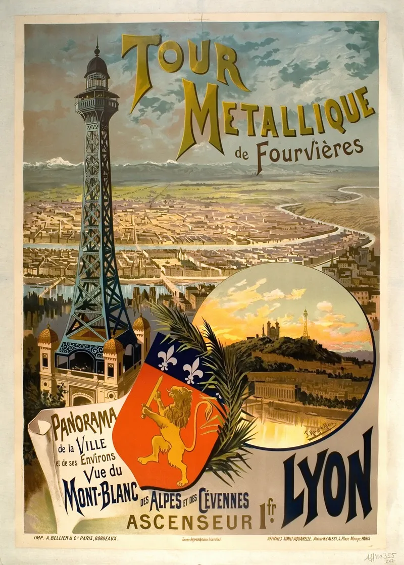 Tour Metallique De Fourvieres Wall Art by Frederic Hugo d’Alési - High-Resolution Digital Print