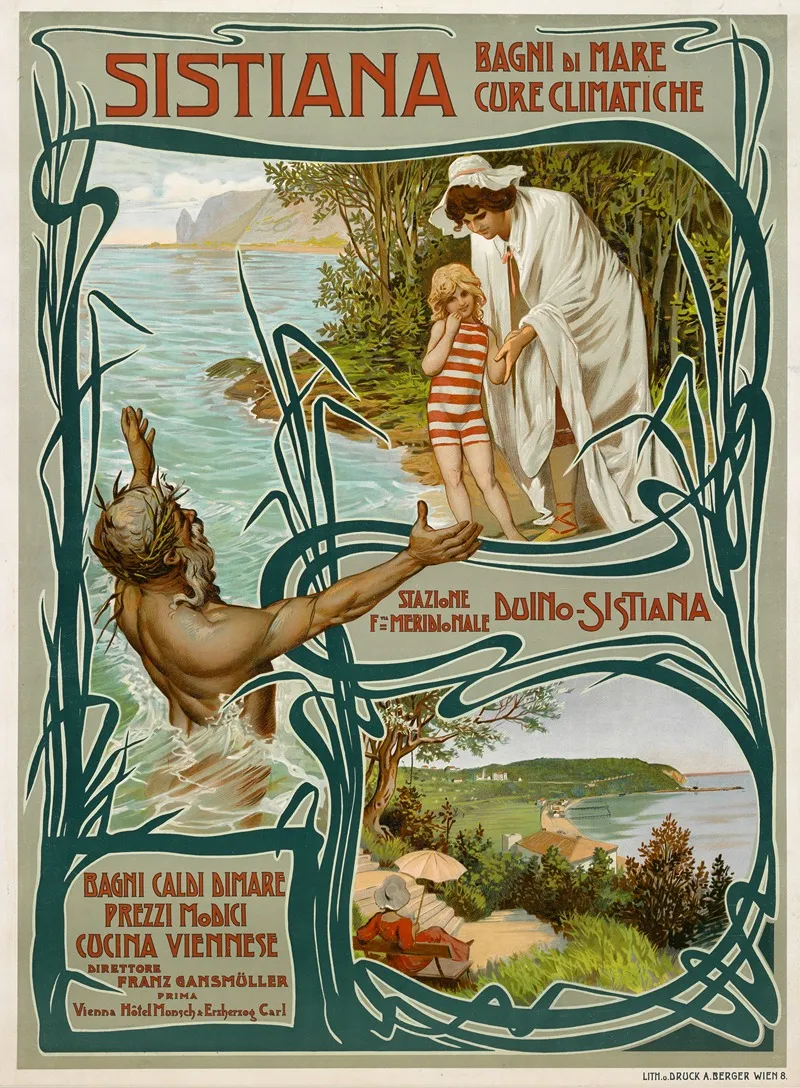 Tourismusplakat Fur Sistiana Wall Art by Stefanie Glax - High-Resolution Digital Print