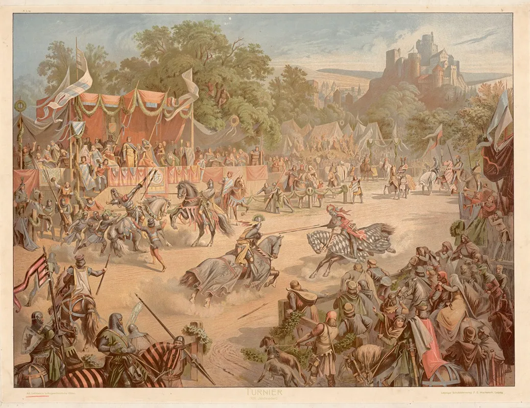 Tournament 13th Century Wall Art by Adolf Lehmann - High-Resolution Digital Print