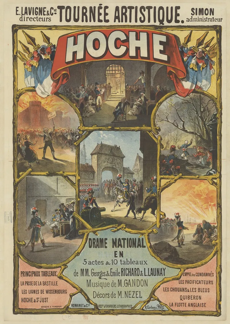 Tournee Artistique E Lavigne Et Cie Directeurs Hoche Wall Art by Imp. Romanet &amp; Cie - High-Resolution Digital Print