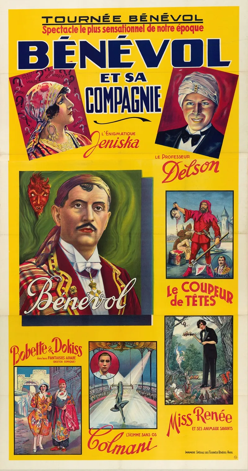 Tournee Benevol Spectacle Le Plus Sensationnel De Notre Epoque Benevol Et Sa Compagnie Wall Art by Imp. Spéciale des Tournées Bénévol - High-Resolution Digital Print
