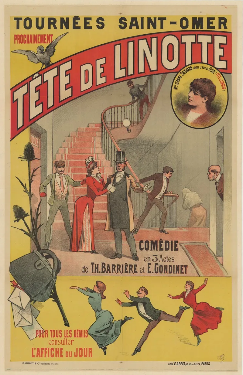 Tournees Saint Omer Prochainement Tete De Linotte Wall Art by Lith. F. Appel - High-Resolution Digital Print