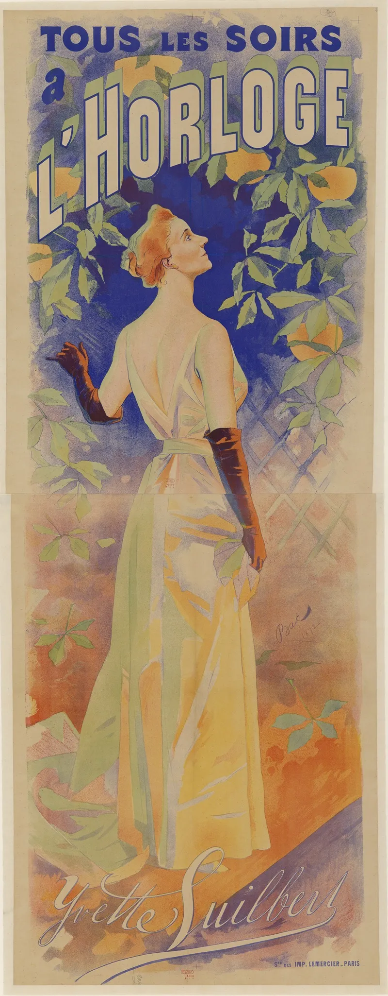 Tous Les Soirs A Lhorloge Yvette Guilbert Wall Art by Ferdinand Bac - High-Resolution Digital Print