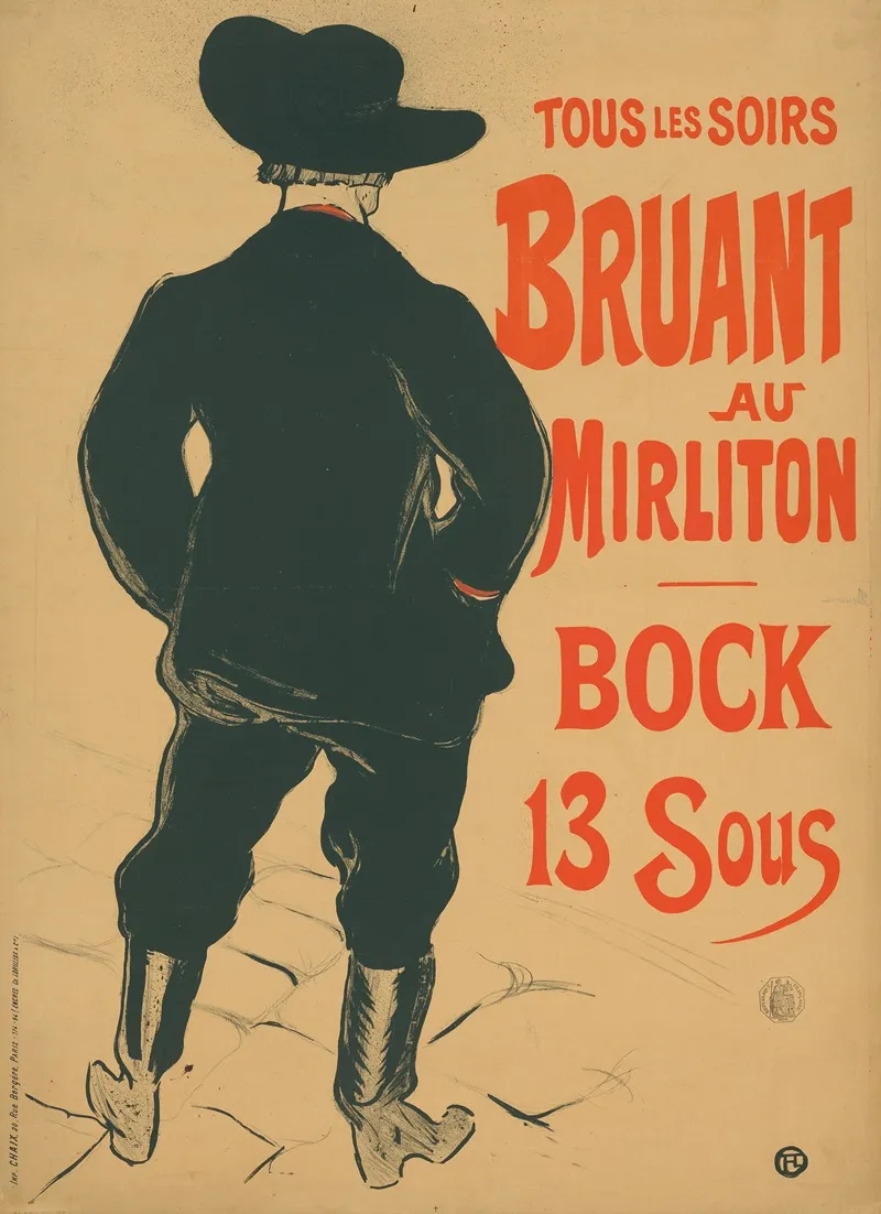 Tous Les Soirs Bruant Au Mirliton Wall Art by Henri de Toulouse-Lautrec - High-Resolution Digital Print