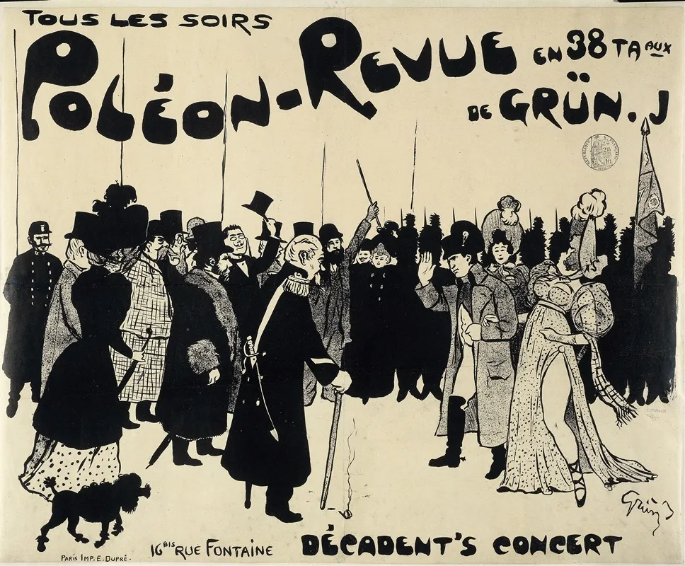 Tous Les Soirs Poleon Revue En 38 Ta Aux De Grun J Wall Art by Jules-Alexandre Grün - High-Resolution Digital Print