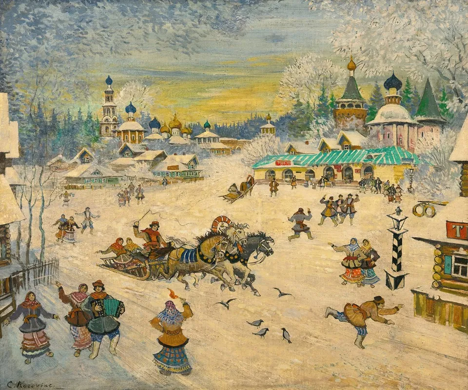 Town Square Wall Art by Konstantin Alexeevich Korovin - High-Resolution Digital Print