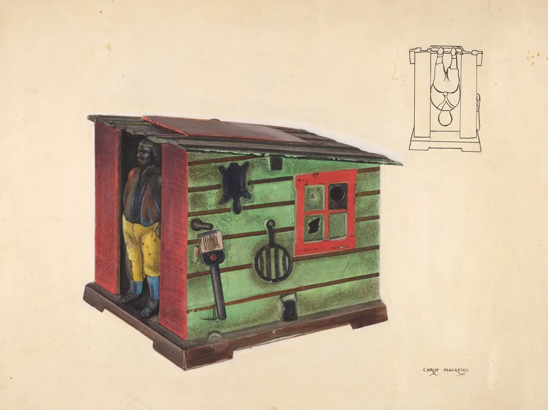 Toy Bank Man In A Cabin