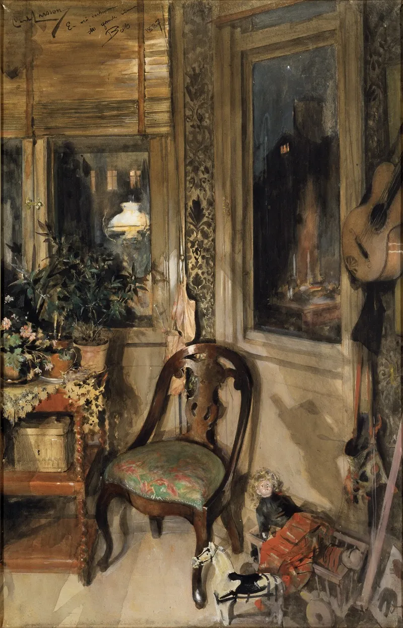 Toys In The Corner Wall Art by Carl Larsson - High-Resolution Digital Print