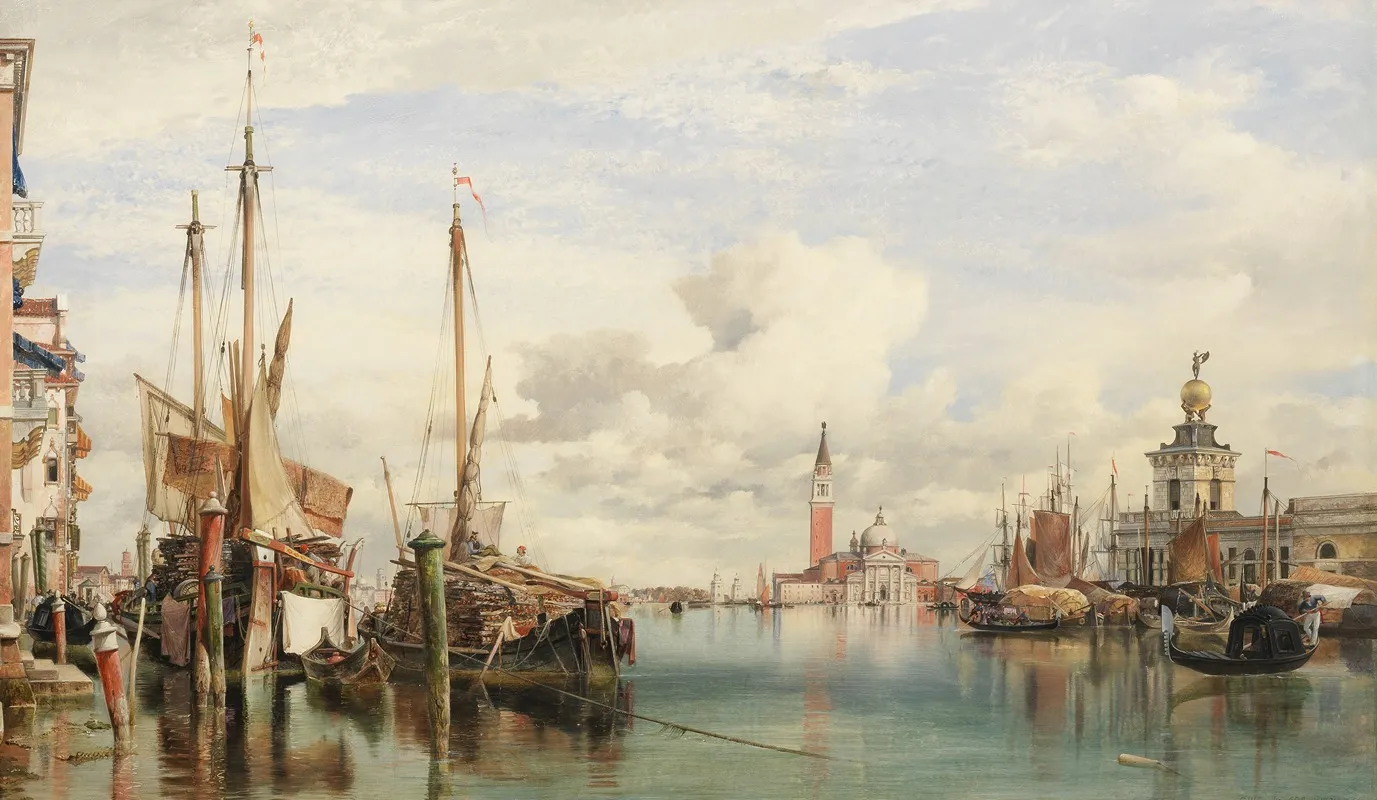 Trabaccoli Carrying Wood San Giorgio Maggiore And The Dogana Beyond