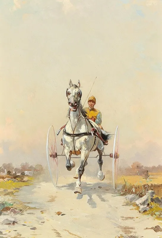 Traber Im Training Wall Art by Alfred Steinacker - High-Resolution Digital Print