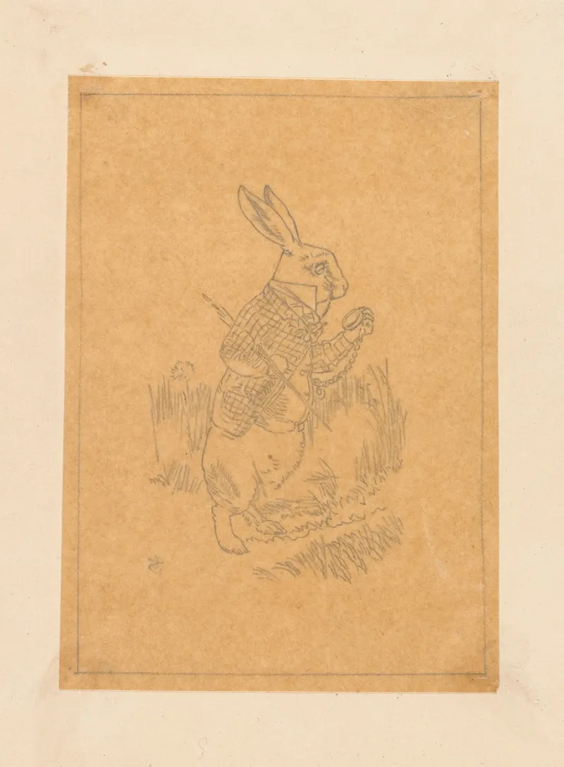 Tracing Of The White Rabbit Holding His Watch