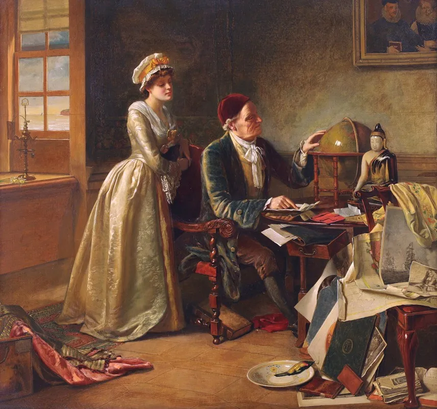 Tracing The Ships Course 2 Wall Art by William Maw Egley - High-Resolution Digital Print