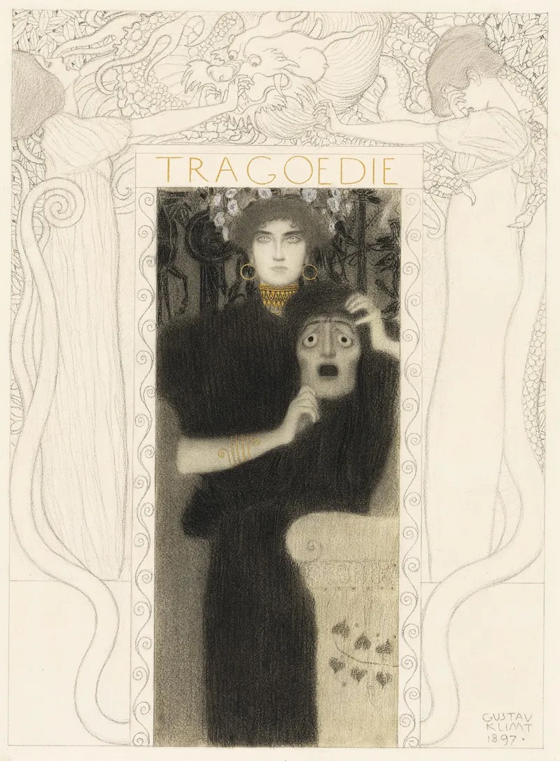 Tragodie Wall Art by Gustav Klimt - High-Resolution Digital Print