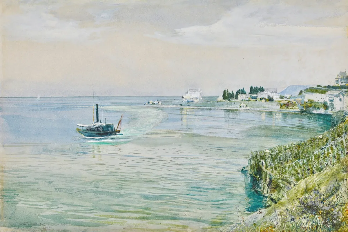 Trait Montreux Lake Geneva Wall Art by John William Inchbold - High-Resolution Digital Print