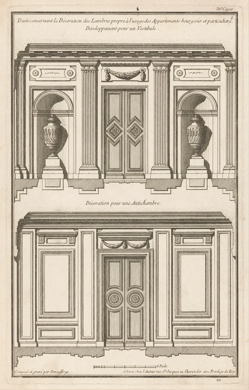 Traite Concernant La Decoration Des Lambris Propre A Lusage Des Appartements Bourgeois Et Particuliers Wall Art by Jean François de Neufforge - High-Resolution Digital Print