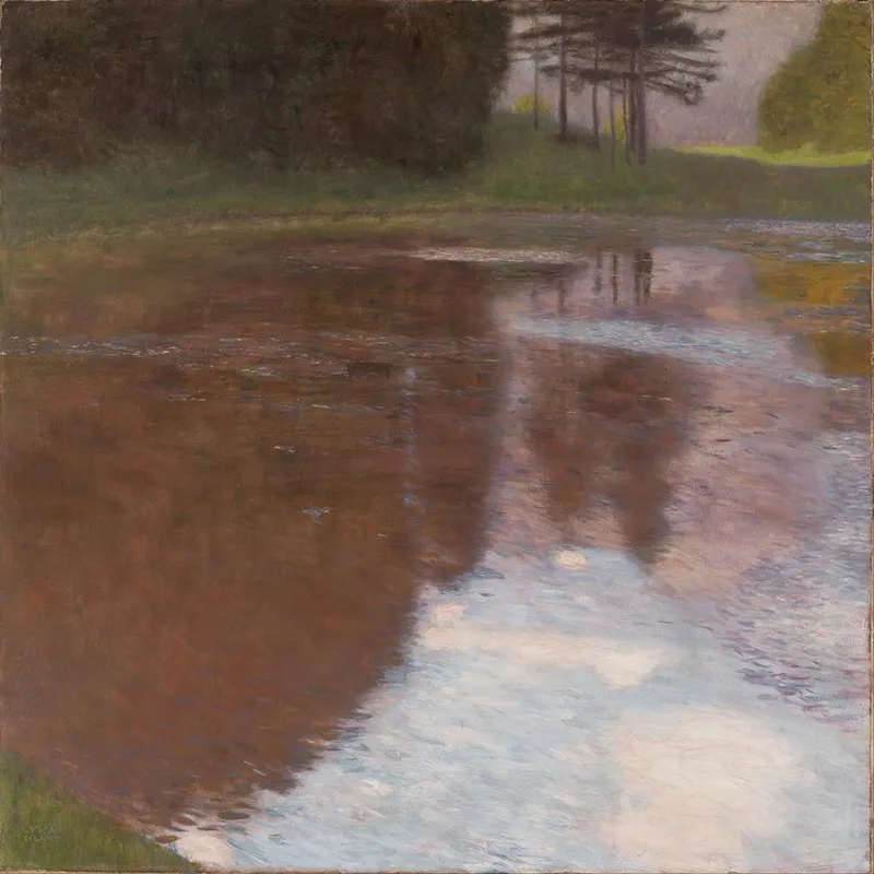 Tranquil Pond Egelsee Near Golling Salzburg Wall Art by Gustav Klimt - High-Resolution Digital Print