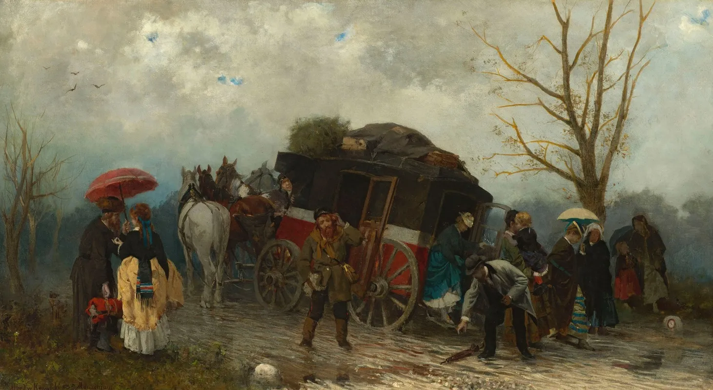 Travel Accident Wall Art by Alfred von Wierusz-Kowalski - High-Resolution Digital Print
