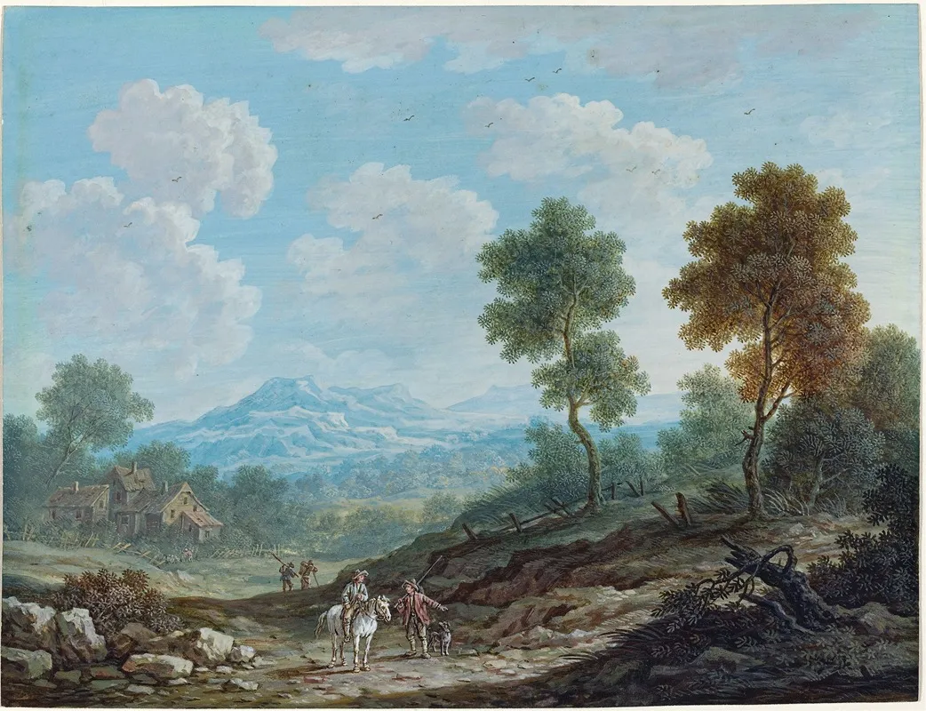 Travelers In A Broad Valley Wall Art by Johann Christoph Dietzsch - High-Resolution Digital Print