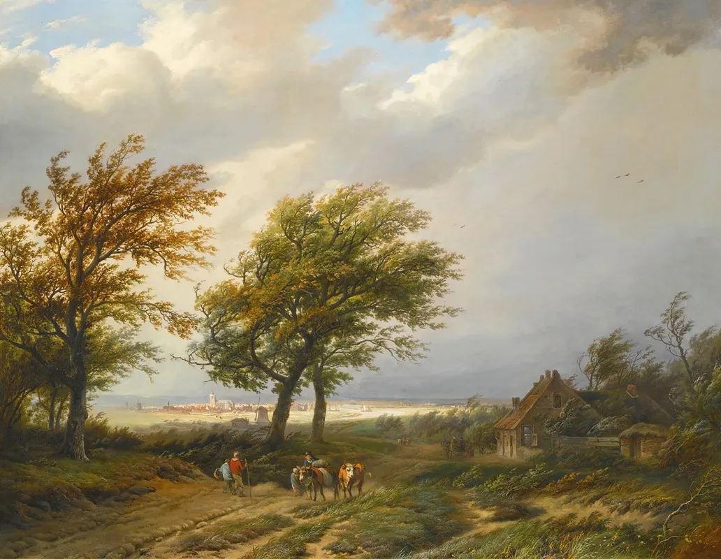 Travellers In A Windswept Landscape