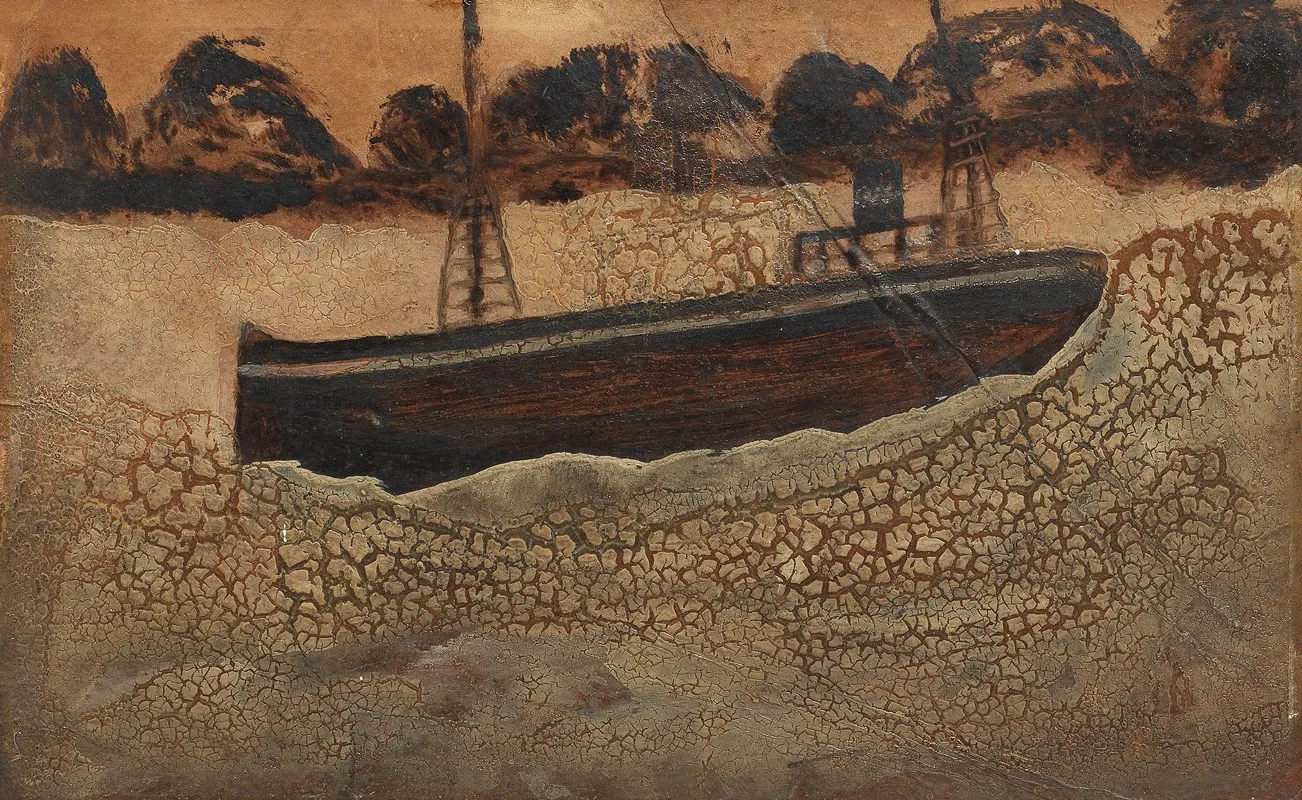 Trawler At Sea Wall Art by Alfred Wallis - High-Resolution Digital Print