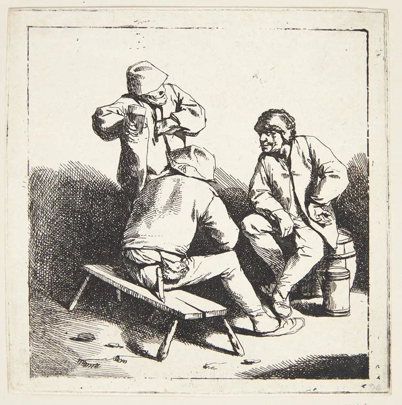 Tre Drikkende Maend Wall Art by Cornelis Pietersz. Bega - High-Resolution Digital Print
