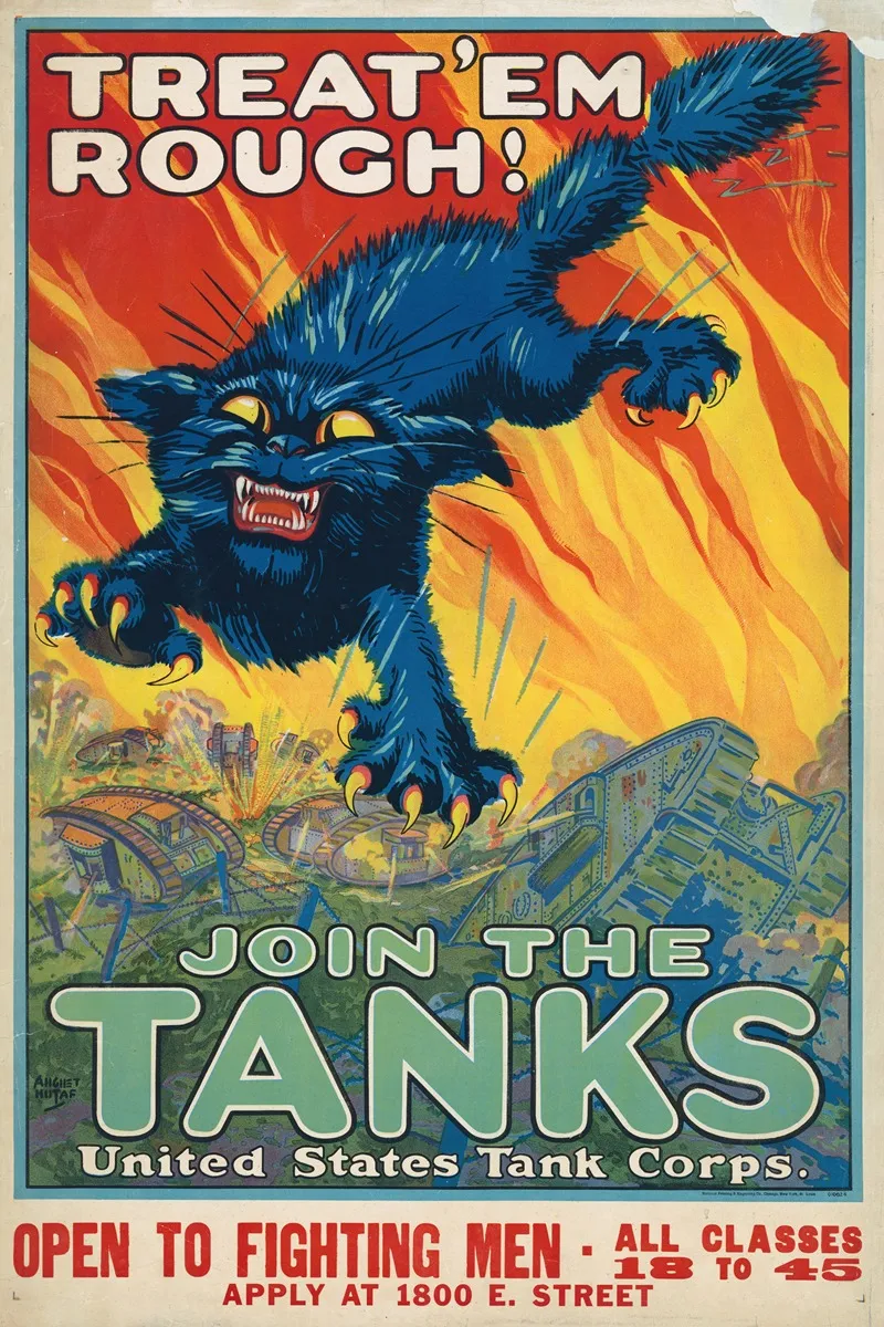 Treat Em Rough Join The Tanks United States Tank Corps Wall Art by August William Hutaf - High-Resolution Digital Print