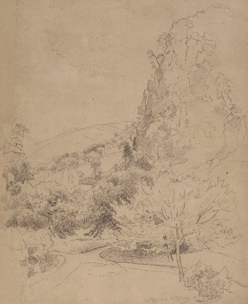 Tree Covered Slopes Wall Art by Hans Thoma - High-Resolution Digital Print