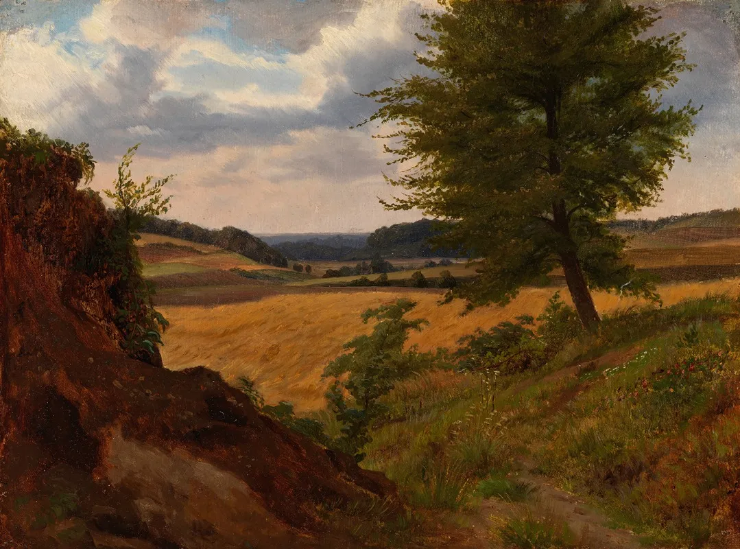 Tree In Field Landscape Study Wall Art by Werner Holmberg - High-Resolution Digital Print