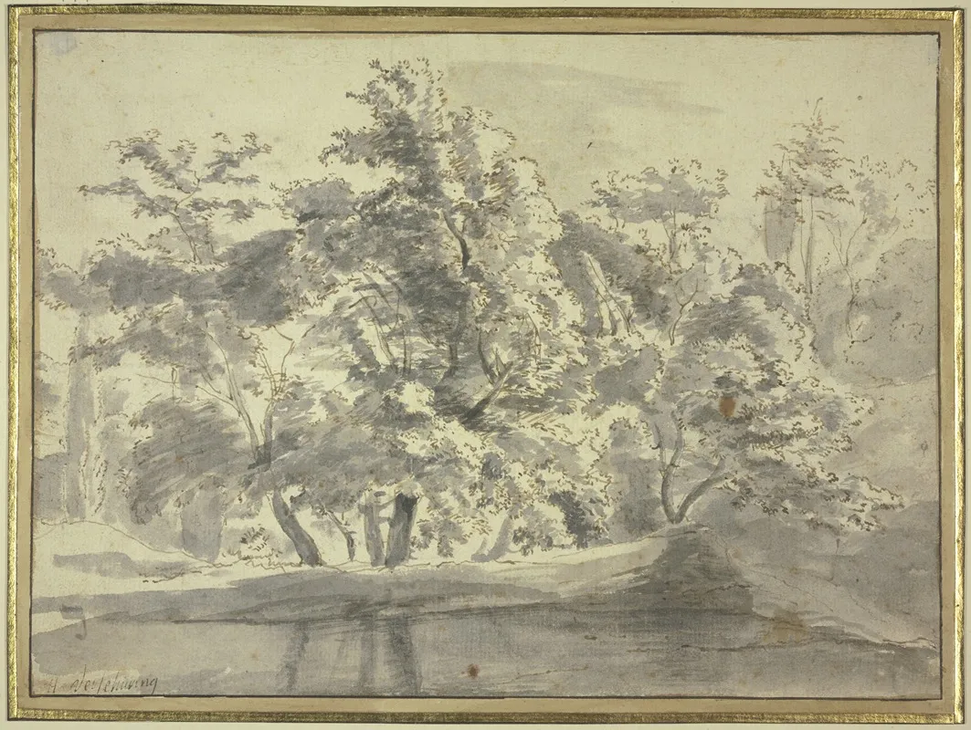 Tree Section By The Water 3 Wall Art by Hendrik Verschuring - High-Resolution Digital Print