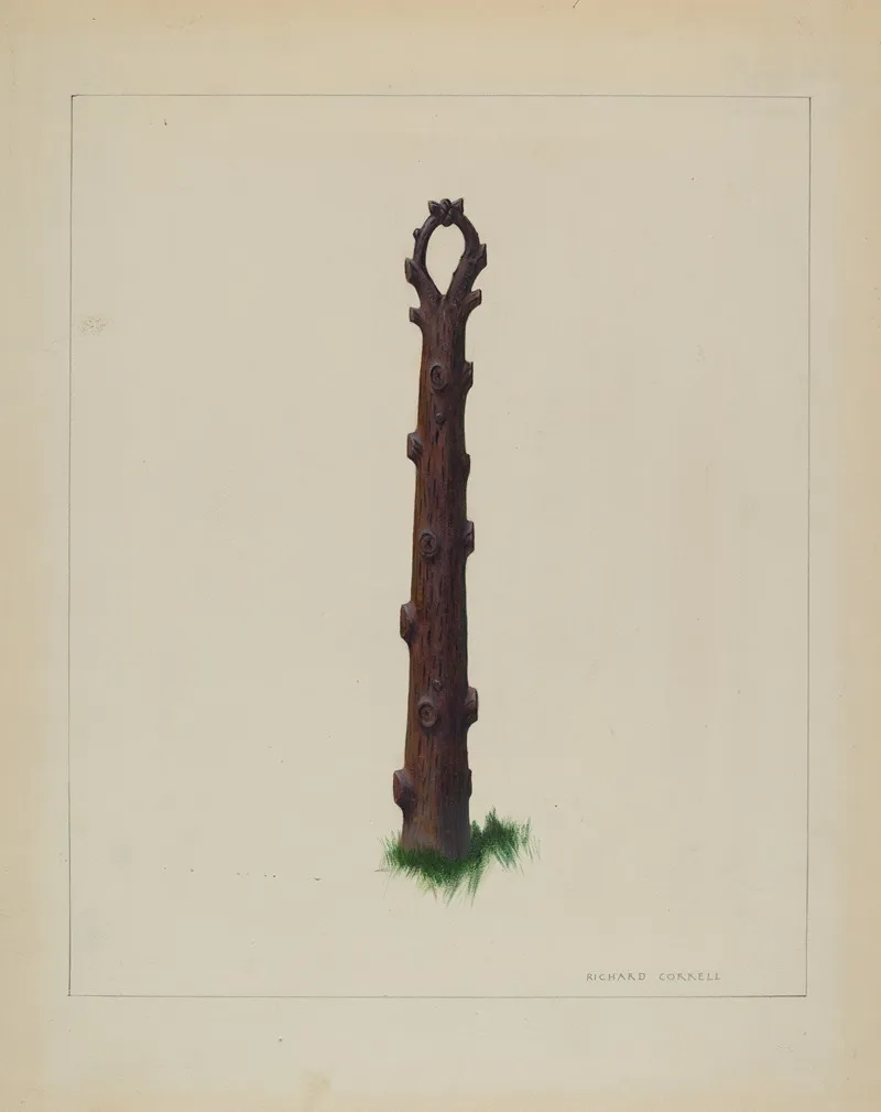 Tree Trunk Hitching Post Wall Art by Richard Correll - High-Resolution Digital Print