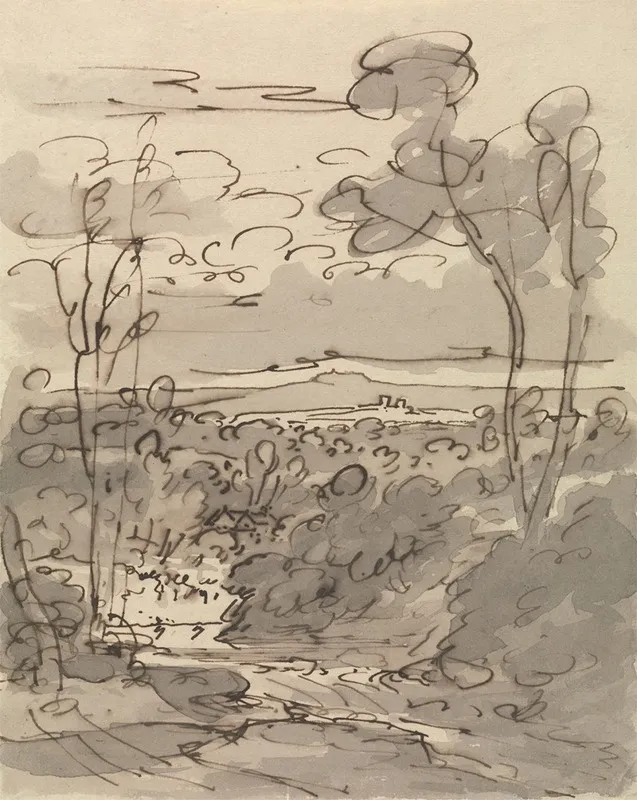 Trees And Hilly Landscape
