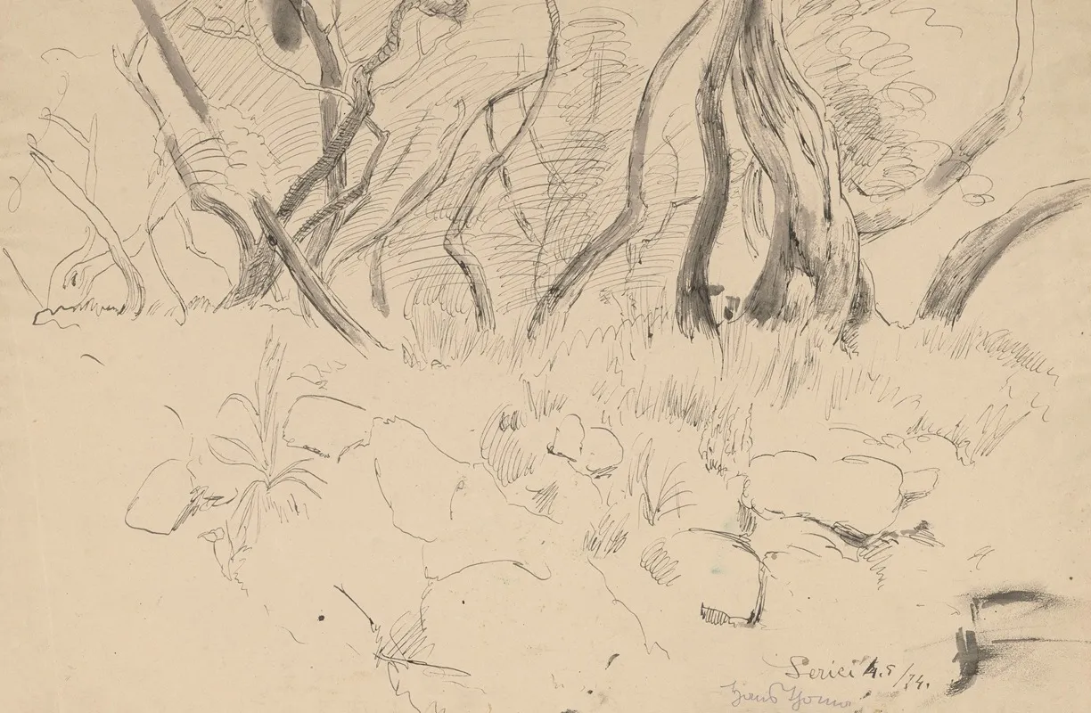 Trees Near Lerici Liguria Wall Art by Hans Thoma - High-Resolution Digital Print