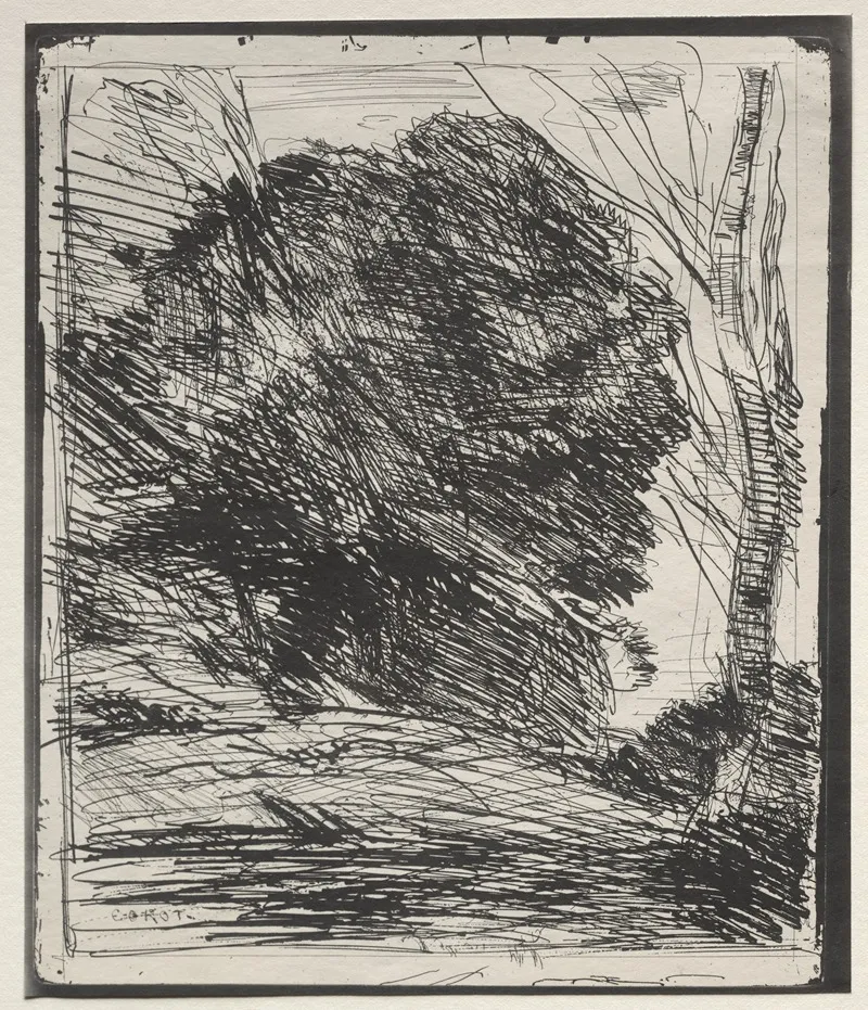 Trees On The Mountain 2 Wall Art by Jean-Baptiste-Camille Corot - High-Resolution Digital Print